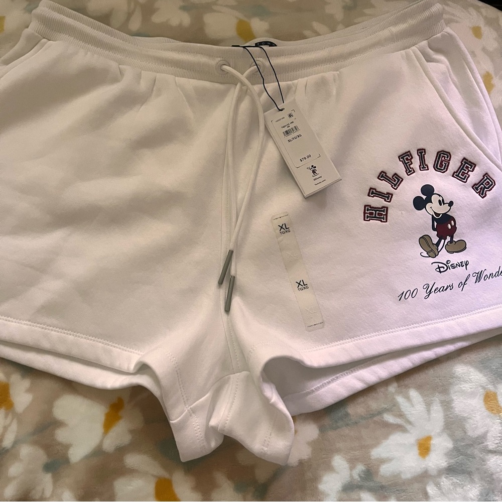 Disney White Shorts with Mickey Mouse Design